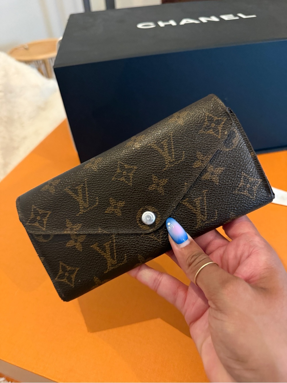 Louis Vuitton Monogram Josephine Wallet – Blue interior